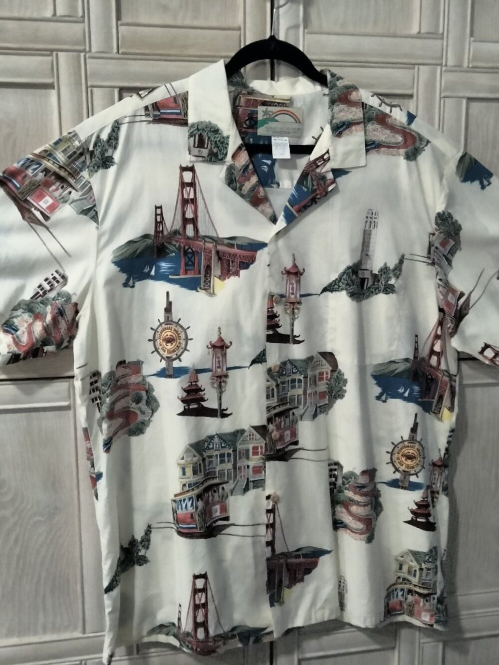 Paradise Found Vintage Men’s Shirt, San Francisco Print, Rare